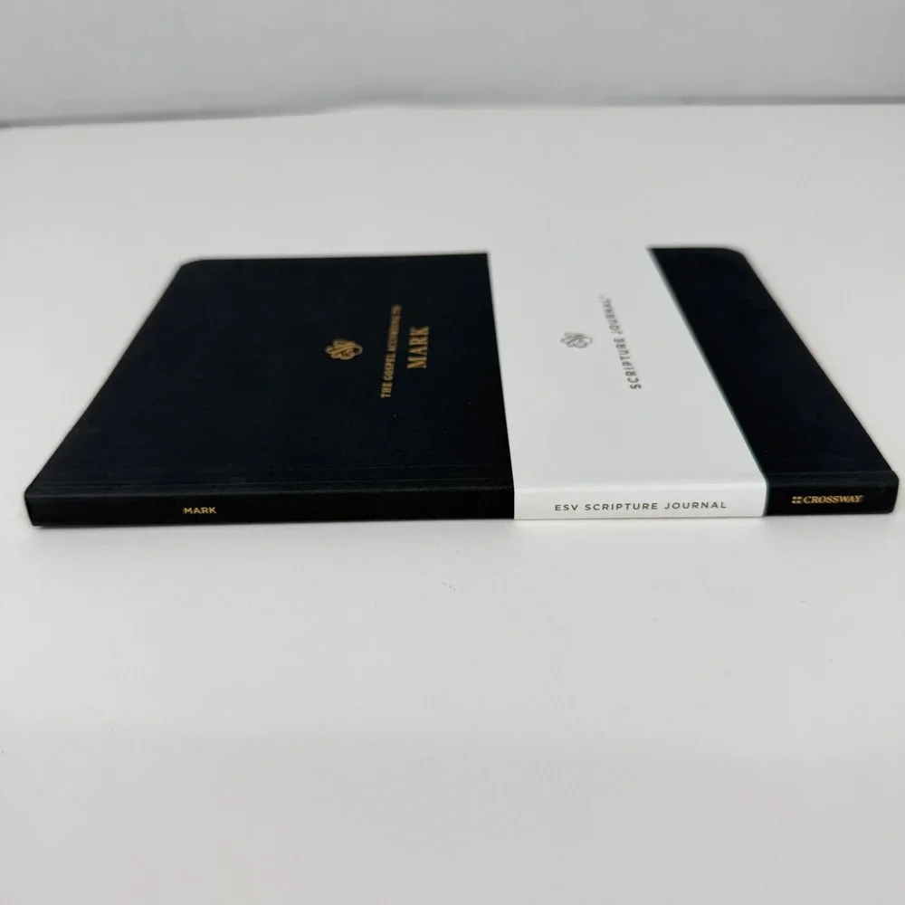 Crossway ESV Scripture Journal Gospel of Mark Paperback Black Gold Foil Bible